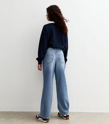 Girls Blue Denim Wide Leg Jeans 8 Girls Blue Denim Wide Leg Jeans