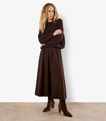 Apricot Brown Chunky Cable Knit Jumper