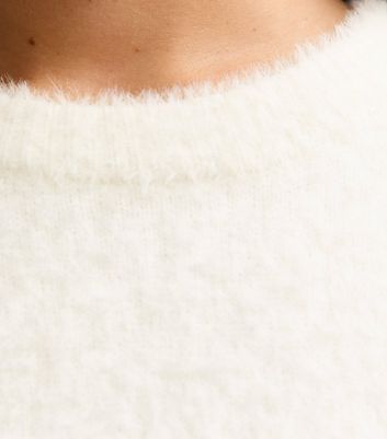 Petite Off White Fluffy Textured T-Shirt