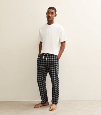 Blue Relaxed Check Pyjama Bottoms