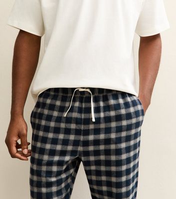 Blue Relaxed Check Pyjama Bottoms