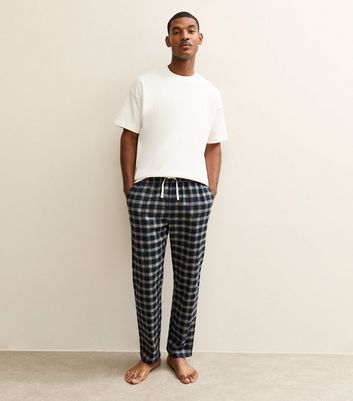 Blue Relaxed Check Pyjama Bottoms 3 Blue Relaxed Check Pyjama Bottoms