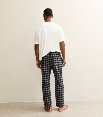 Blue Relaxed Check Pyjama Bottoms 4 Blue Relaxed Check Pyjama Bottoms