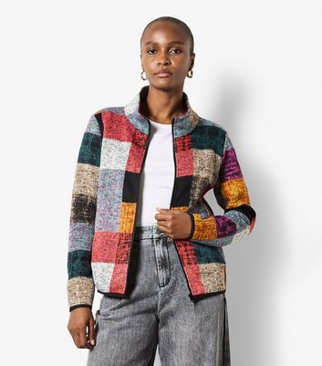 Apricot Multicolour Check Jersey Jacket