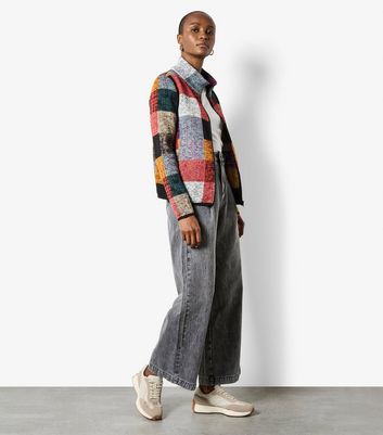 Apricot Multicolour Check Jersey Jacket