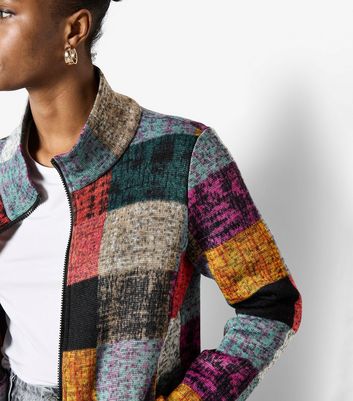 Apricot Multicolour Check Jersey Jacket