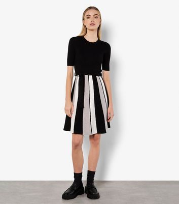 Apricot Black Colour Block Knit Dress 3 Apricot Black Colour Block Knit Dress