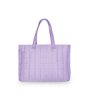 Hype Lilac Quilted Logo Patch Tote Bag