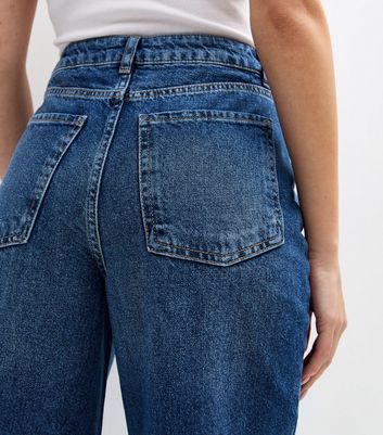 Blue Buttoned Pocket Wide Leg Jeans 3 Blue Buttoned Pocket Wide Leg Jeans