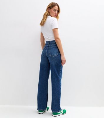 Blue Buttoned Pocket Wide Leg Jeans 4 Blue Buttoned Pocket Wide Leg Jeans