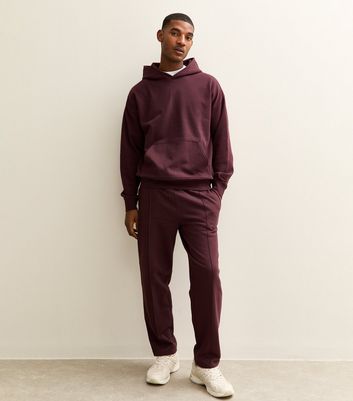 Burgundy Regular Pintuck Jersey Straight Leg Joggers 3 Burgundy Regular Pintuck Jersey Straight Leg Joggers