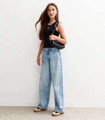 Girls Black Ribbed Racer Back Vest 3 Girls Black Ribbed Racer Back Vest