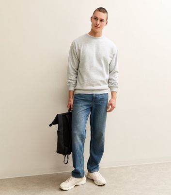 Grey Oversized Crew Neck Sweatshirt 3 Grey Oversized Crew Neck Sweatshirt