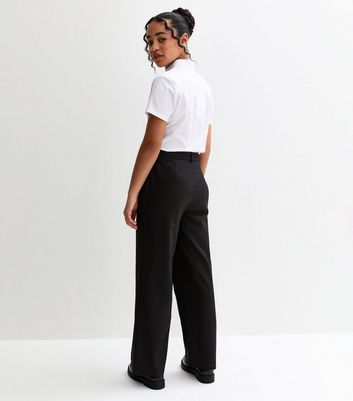 Girls Black Wide Leg School Trousers 4 Girls Black Wide Leg School Trousers
