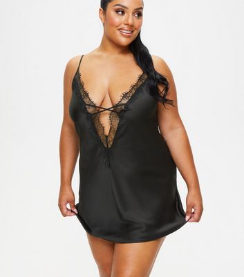 Ann Summers Black Cherryann Lace Trimmed Chemise