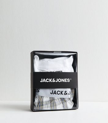 Jack & Jones White T-Shirt and Check Boxers Gift Set 6 Jack & Jones White T-Shirt and Check Boxers Gift Set