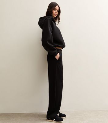 Black Bubble Hem Hoodie