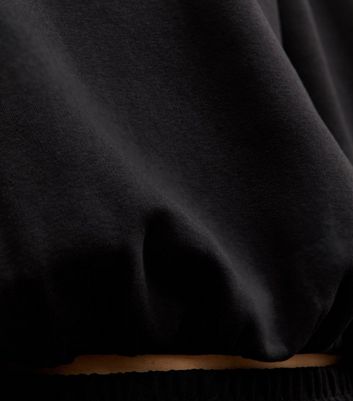 Black Bubble Hem Hoodie