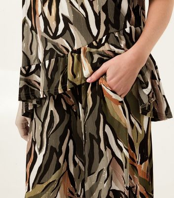 Blue Vanilla Plisse Printed Straight Leg Trousers 3 Blue Vanilla Plisse Printed Straight Leg Trousers