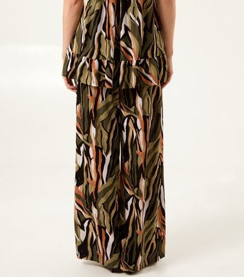 Blue Vanilla Plisse Printed Straight Leg Trousers 4 Blue Vanilla Plisse Printed Straight Leg Trousers