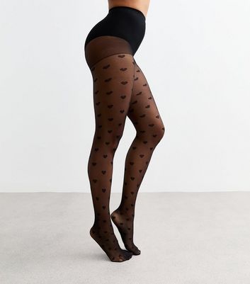 Black Heart Print Fashion Tights 3 Black Heart Print Fashion Tights