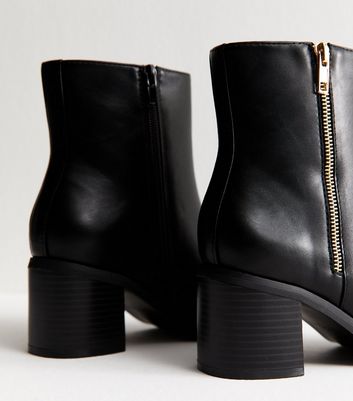 Black Faux Leather Double Side Zip Ankle Boots 3 Black Faux Leather Double Side Zip Ankle Boots