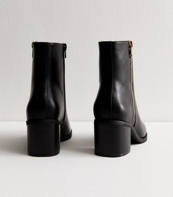 Black Faux Leather Double Side Zip Ankle Boots 4 Black Faux Leather Double Side Zip Ankle Boots