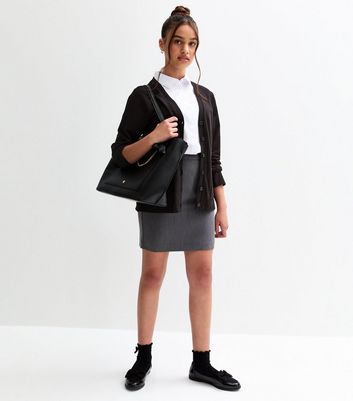 Girls Black Longline School Cardigan 3 Girls Black Longline School Cardigan