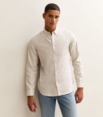 Brown Regular Fit Striped Oxford Shirt 3 Brown Regular Fit Striped Oxford Shirt