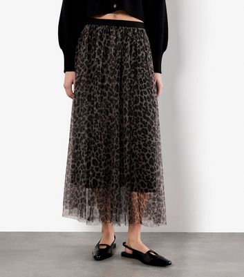 Apricot Brown Leopard Tulle Skirt 3 Apricot Brown Leopard Tulle Skirt