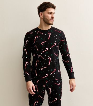 Jack & Jones Black Candy Cane Printed Lounge Set