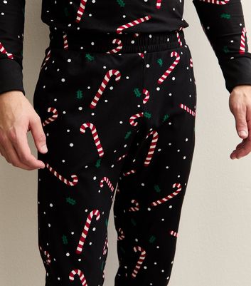 Jack & Jones Black Candy Cane Printed Lounge Set 3 Jack & Jones Black Candy Cane Printed Lounge Set