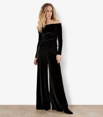 Apricot Black Velvet Clean Waist Trousers