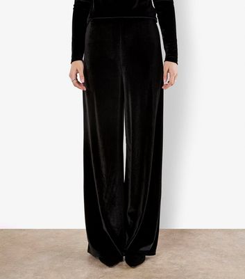 Apricot Black Velvet Clean Waist Trousers