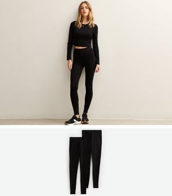 Black Pack Of 2 Jersey Leggings 3 Black Pack Of 2 Jersey Leggings