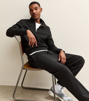 Black Oversized Cuffed Ankle Joggers