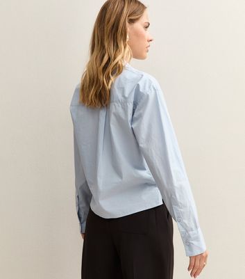 Light Blue Boxy Fit Long Sleeve Shirt
