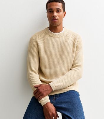 Cream Regular Fisherman Knit Crew Neck Jumper