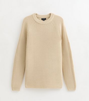 Cream Regular Fisherman Knit Crew Neck Jumper