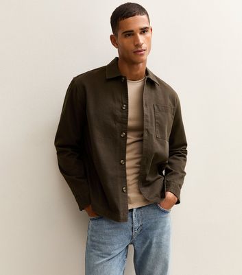 Dark Brown Boxy Heavyweight Twill Overshirt