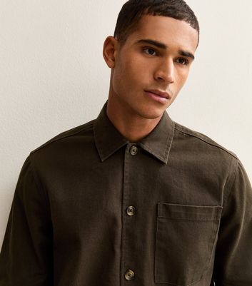 Dark Brown Boxy Heavyweight Twill Overshirt