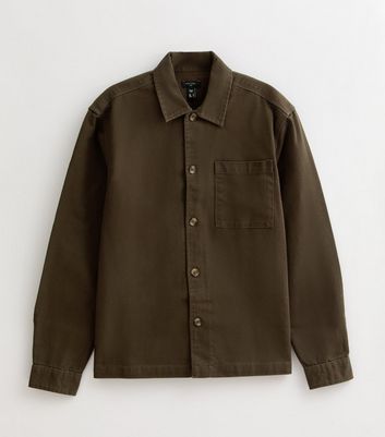 Dark Brown Boxy Heavyweight Twill Overshirt 5 Dark Brown Boxy Heavyweight Twill Overshirt