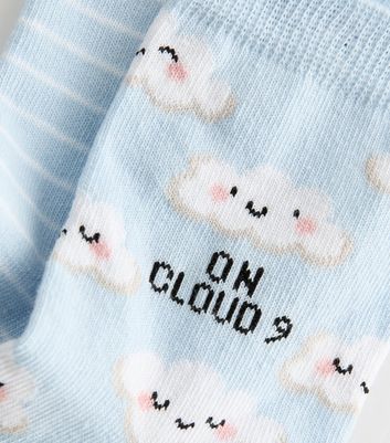 Girls Pack of 2 Light Blue On Cloud 9 Ankle Socks