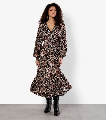 Apricot Black Abstract Print Midaxi Dress 3 Apricot Black Abstract Print Midaxi Dress