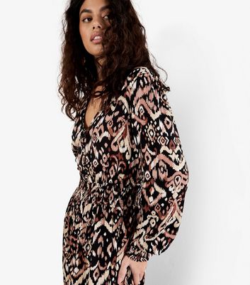 Apricot Black Abstract Print Midaxi Dress 4 Apricot Black Abstract Print Midaxi Dress