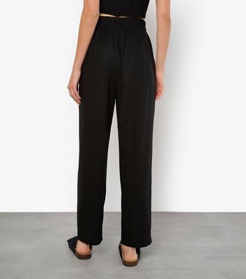 Apricot Black Linen Look Palazzo Trousers 3 Apricot Black Linen Look Palazzo Trousers
