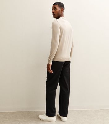 Black Relaxed Straight Leg Chino Trousers 4 Black Relaxed Straight Leg Chino Trousers