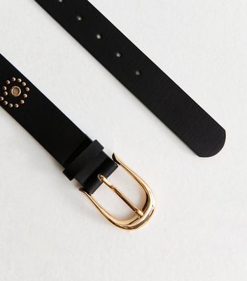 Black Faux Leather Swirl Stud Belt 3 Black Faux Leather Swirl Stud Belt