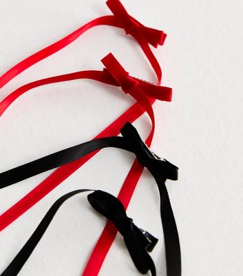 4 Pack Multicolour Satin Streamer Bow Clips