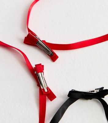 4 Pack Multicolour Satin Streamer Bow Clips 3 4 Pack Multicolour Satin Streamer Bow Clips